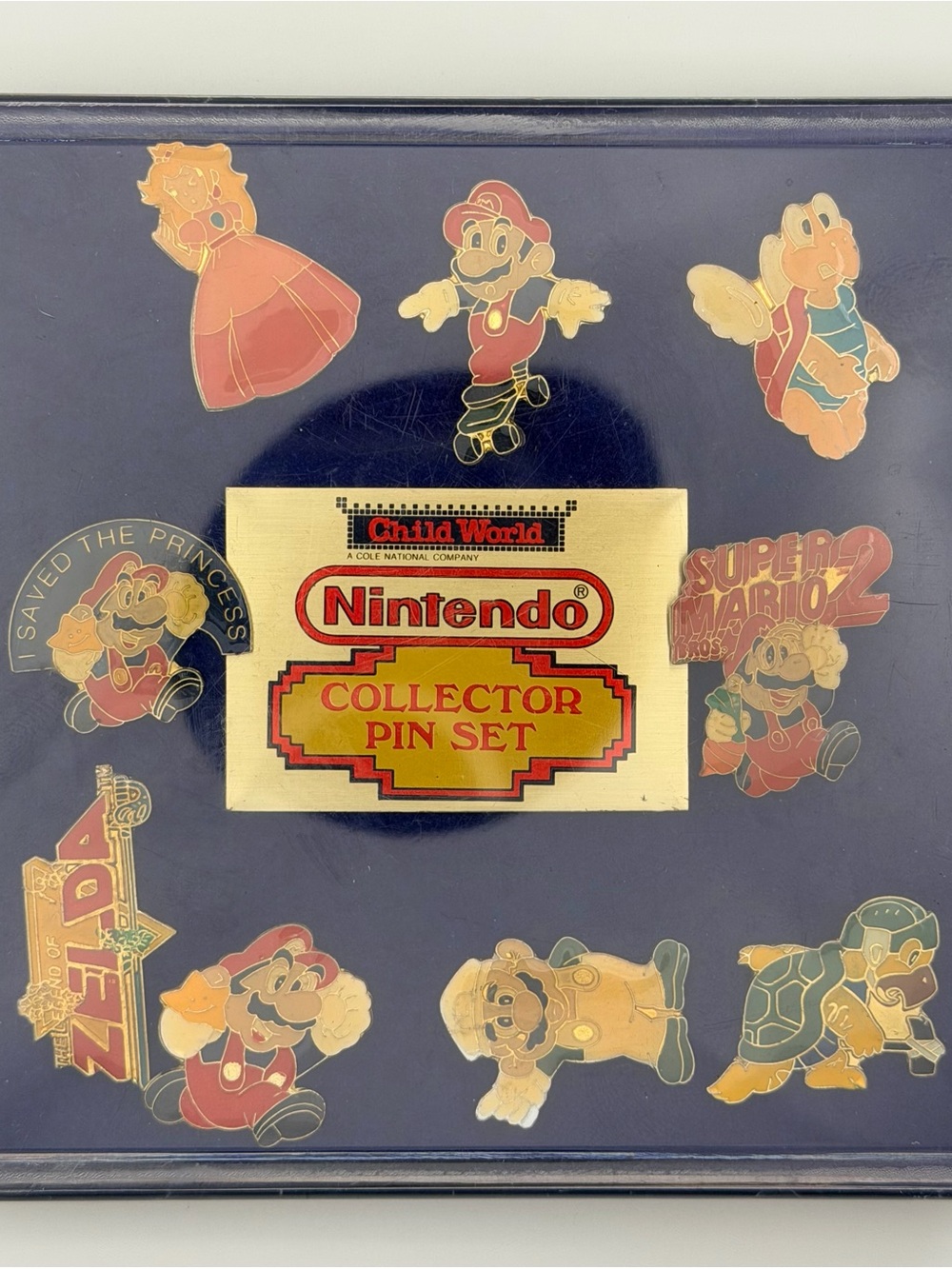 Nintendo Collector Pin Set - Blue Case with Gold Accents